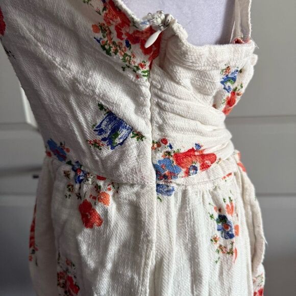 Meadow Rue by Anthropologie Ingalls White Gauzy Cotton Floral Print Dress Size 8 - Picture 5 of 11